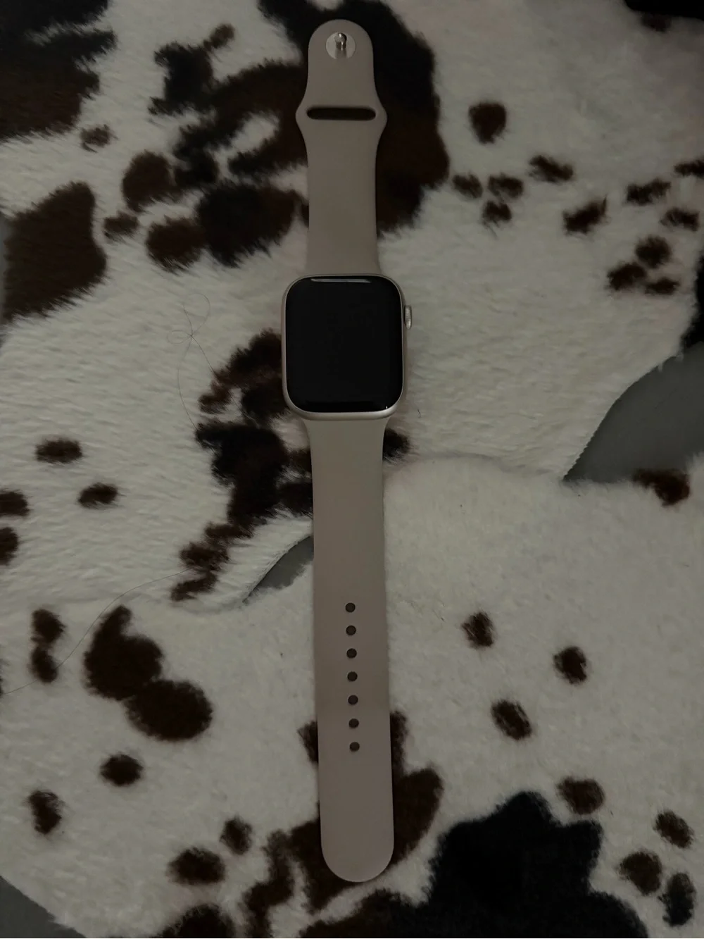 Apple Smartwatch with Beige Silicone Band